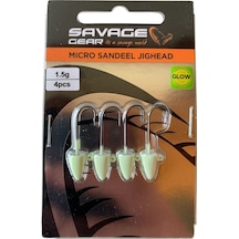 Savage Gear Lrf Micro Sandeel Jighead Glow Zoka 4'lü Paket - 1.5gr