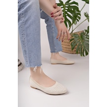 Nesilshoes Nesil Shoes Sdf 243 Ten Triko Taşlı Kadın Babet