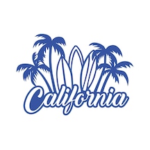 California Sticker 17x17 Cm Mavi