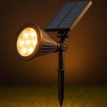 7w Solar Led Bahçe Armatürü 3200k Günışığı Güneş Enerjili Kazıklı & Duvar Montajlı Çim Aydınlatma Lambası 7 Led, Ip65, 90 Lümen, 140x270x95 Mm Açık Lacivert