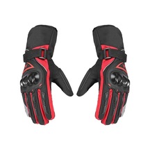 Rogfer Kış Motosiklet Eldiveni - Gece Yansıtıcı, Dokunmatik Ekranlı, Su Geçirmez Soğuk Hava Eldiveni Kırmızı-l