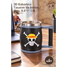 4 Adet One Piece Temalı 3d Kabartmalı Çelik Kupa Bardak 3d Kabartma Tasarım Ve Anime Mug, 8.5 11 Cm