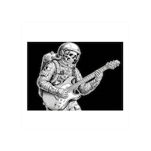 Elektrik Gitar Çalan İskelet Tasarım Mdf Tablo