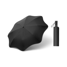 Worryfreeshopping Yuvarlak Köşe Katlanır Bayan Otomatik Şemsiye - Siyah