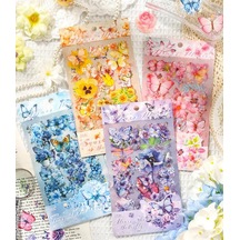 Kolbi Craft 4 Sayfa 70 Adet Şeffaf Sarı Kelebek Çiçek Sticker Bullet Journal Scrapbook Laptop Ajanda Planlayıcı 3 Adet Çok Renkli