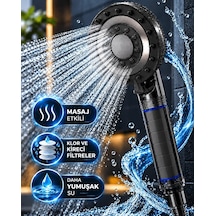 Lb Filtreli Duş Başlığı 5 Fonksiyonlu Masaj Etkili Klor Ve Kireç Filtreli Siyah Duş Başlığı Çok Renkli