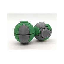 Alvera Press Küresi 3d Baskı Dönüşen Mekanik Fidget Stres Oyuncağı-gri-yeşil
