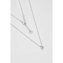 Romantik Aşk 18 Ayar Beyaz Altın Kaplama 43 Cm Gümüş Kalp Kolye Beyaz