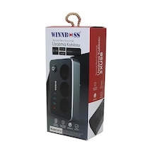 Winnboss-3414 3'lü Termal Akım Korumalı Usb'li Uzatma Kablosu, Chrmk11985