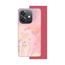 Oppo A3 Uyumlu Renkli Kalp Baskılı Silikon Kılıf