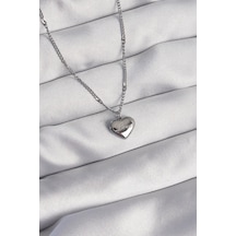 316l Çelik Gümüş Renk Kalp Model Love Kolye 5886 Çok Renkli