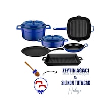 Lava Döküm 6x Trendy Serisi 8 Parça Tencere & Tava Seti Mavi