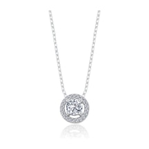 0.50 Karat Mia Zirconia Büyülü Işıltı Gümüş Tektaş Gümüş Kolye
