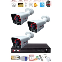 Fury 3 Kameralı 2mp Full Hd Görüntü 6 Atom Led Gece Görüşlü Dış Mekan Güvenlik Kamerası Seti 1tb