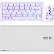 Gravastar V75 Manyetik Kablolu Gaming Klavye, M1 Pro Kablosuz Optik Mouse Ve Mousepad Oyuncu Seti, L Optik
