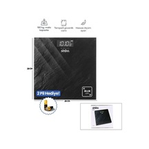 Dijital - Pilli Banyo Baskül Terazi Tartı Lcd Ekran - Sıcaklık Gösterge 180kg/50gr 28x28cm Sbs-4452 5580