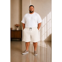 Sngl Tekstil Erkek Büyük Beden Kapri 3xl 4xl 5xl 6xl 7xl 8xl 9xl Ekru