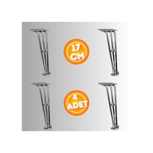 17 Cm Metal Boncuklu Koltuk Ayağı Mobilya Ayağı Ünite Ayağı Konsol Ayağı Puf Berjer Ayağı 4adet Krom