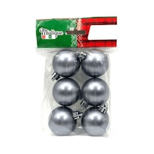 Mistique Home Yılbaşı Süsü Parlak Top 4cm 6lı Gümüş