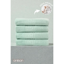 4'lü Greek Mint Yeşili Banyo Havlusu - 70x140 Cm, 490 Gr, %100pamuk, Spa Ve Otel Havlusu Mint Yeşili