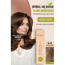 Renna Amonyaksız Bitkisel Yıpranmış Saçlar İçin Saç Boyası 5-0 Açık Kahve 60ml