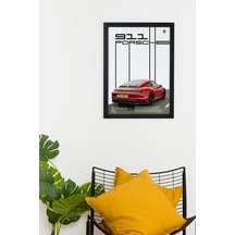 Porsche 911 Carrera Gts Özel Tasarım Siyah Çerçeveli Tablo Poster