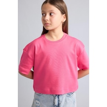 Defacto Bisiklet Yaka Kısa Kollu Basic Tişört Kız Çocuk H7237a826smpn201 Pembe-pn201