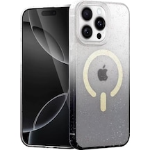 Newface Apple İphone 15 Pro Pummel Shiny Magsafe Kapak - Siyah Şeffaf