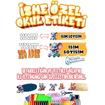 Okul Etiketi Kalem Defter Etiketi İsme Özel Etiket Set11