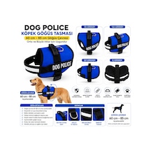 Dog Police Ayarlanabilir Köpek Göğüs Tasması Mavi-siyah 60-85 Cm Çok Renkli