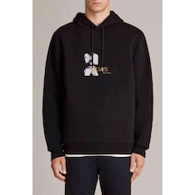 Elvis On Stage Baskılı Siyah Erkek Örme Kapşonlu Sweatshirt