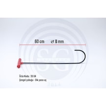 60 Cm 8 Mm Çap Dik Yassı Uç Çengel Boyasız Göçük Düzeltme Çubuğu, Pdr Çubuk - S5-04