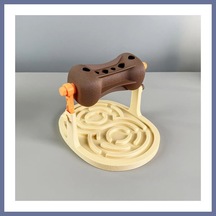 Bezos 3d Baskı Labirentli Köpek Ve Kedi Zeka Oyuncağı Dönen Ödül Silindirli Yavaş Yeme Aktivite - Kahverengi Krem Dlra