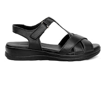 Mammamia D24ys-1855 Kadın Hakiki Deri Düz Sandalet Siyah-siyah