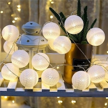 Şerit Led Işıklı Koton Top 2 Metre 10 Lu Beyaz