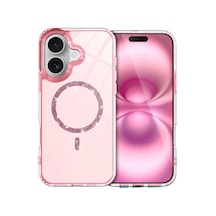 Apple iPhone Uyumlu,  16 Plus Live Diamond Magsafe Kapak - Pembe