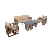 Talia Rattan Bahçe Oturma Grubu 3+1+1 Sehpalı Bahçe Takımı