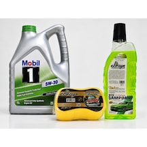 Mobil 1 Esp 5W-30 Motor Yağı 4 L + Oto Şampuan 1000 ML + Yıkama Süngeri