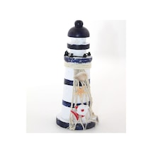 1 Adet Ahşap Marin Deniz Feneri Dekoratif Masaüstü Süs Marin Temalı Dekor Lighthouse Nautical 15 6 Cm