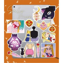 Sailor Moon Seri 1 Sticker Seti Laptop Ajanda Pc Tablet Telefon Defter Etiket Bullet Journal Diğer
