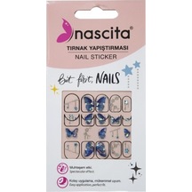 Nascita Tırnak Üstü Sticker Mavi Kelebek Temalı