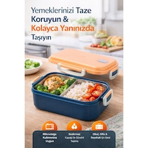 Emilahome Aura Beslenme Kabı Çelik Bölmeli 150-300 Ml 2 Bölmeli Lacivert - 865597056 Lacivert