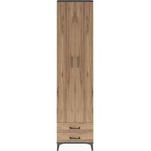Arges Dolap 5 Raflı 2 Çekmeceli 2 Kapaklı 60x30x243 Antrasit-çam Antrasit