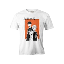 Haikyuu! Karasuno Kagehina Beyaz Erkek Tshirt