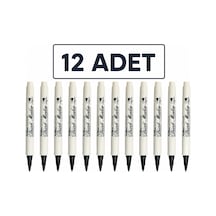 Supreme Brush Marker Esnek Fırça Uçlu Kalem Siyah 12 Li Paket