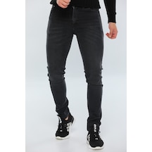 Erkek Füme Slim Fit Likralı Kot Jean Pantolon 2280-Füme