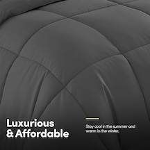 Ultra Yumuşak Kuş Tüyü Alternatif Set Ve Lüks Yatak Çarşafları, Polyester, Gri, Çift Kişilik 0