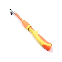 Maiyame Çocuklar İçin 1.3m Uzunlukta Teleskopik Balıkçılık Kamışı, Anti-kayma Kolu, Tüm Su Tiplerinde Kullanım, Turuncu Turuncu