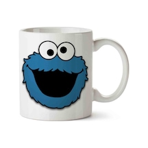 Cookie Monster Biscuits Porselen Kupa Bardak Beyaz