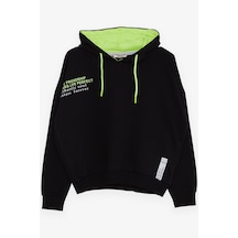 Breeze Kız Çocuk Sweatshirt Yazı Baskılı 9-14 Yaş - Siyah